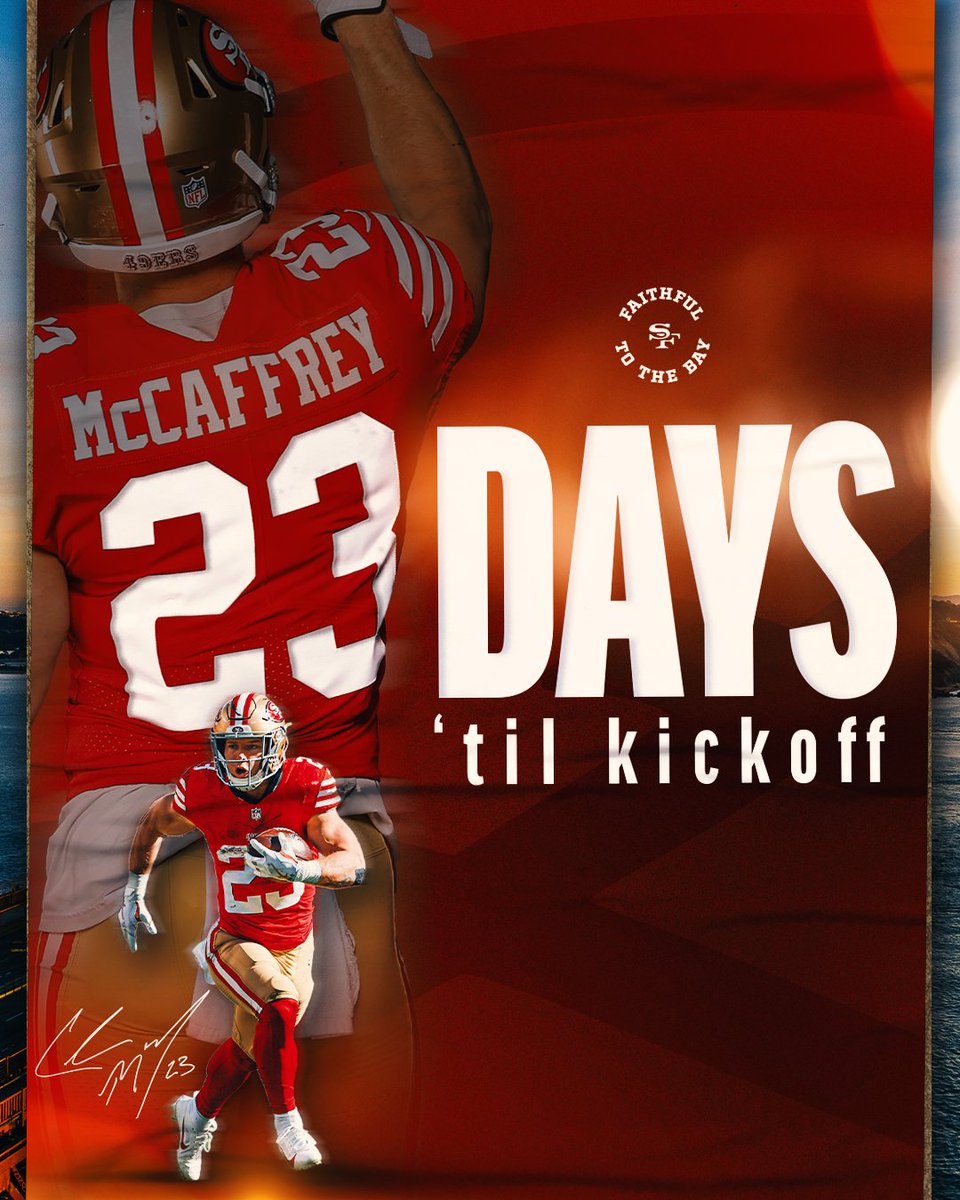 49ers's tweet photo. 23 days away from MNF 🏈 https://t.co/YslSy02eYr