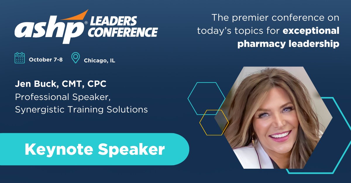 ASHPOfficial's tweet photo. Planning for #ASHPLeaders24? Make sure to attend “Regret Redefined: Cultivating Growth in Health-System Leadership,” our keynote address with Jen Buck. Buck is committed to amplifying leadership and will share strategies for navigating challenges and more. https://t.co/5ff9fsITqG https://t.co/W6qYtSKbsg