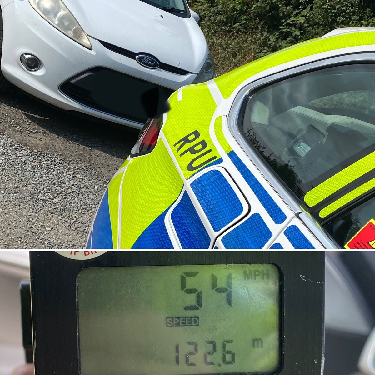WiltsSpecOps's tweet photo. Paw marks removed from the car and straight back to it with a 54mph in a 30mph limit for this fiesta.
#OffToCourt
#NoExcuse
#Fatal5 https://t.co/OAVlZAJutR