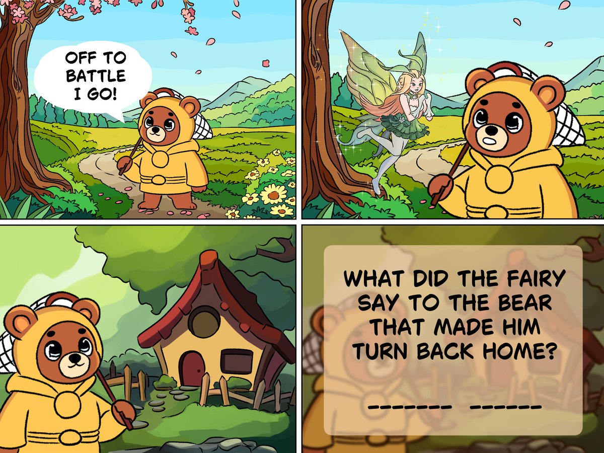 Jikofunfinance's tweet image. 🐻 Quick Update &amp;amp; Sweet Treat Challenge 🍬

Hey Beekeepers 🐝

PvP won’t be arriving this season—our bear hero got some advice from a fairy to hold off for now. But don’t worry, when it does arrive, it’ll be worth the wait!

Meanwhile, can you guess what the fairy said to make…