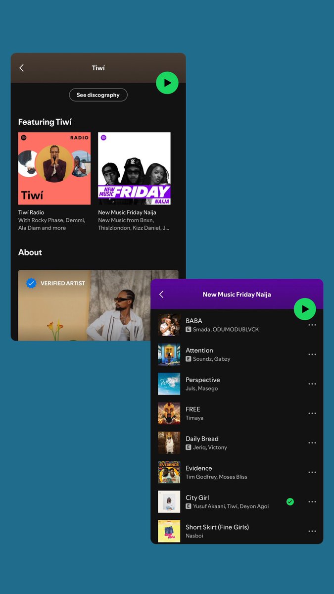 iroyintiwi's tweet photo. ✨ “City Girl” got featured on New Music Friday Naija playlist on @Spotify
Keep streaming, we feel the love!🪽 https://t.co/CEYPuiC5Do