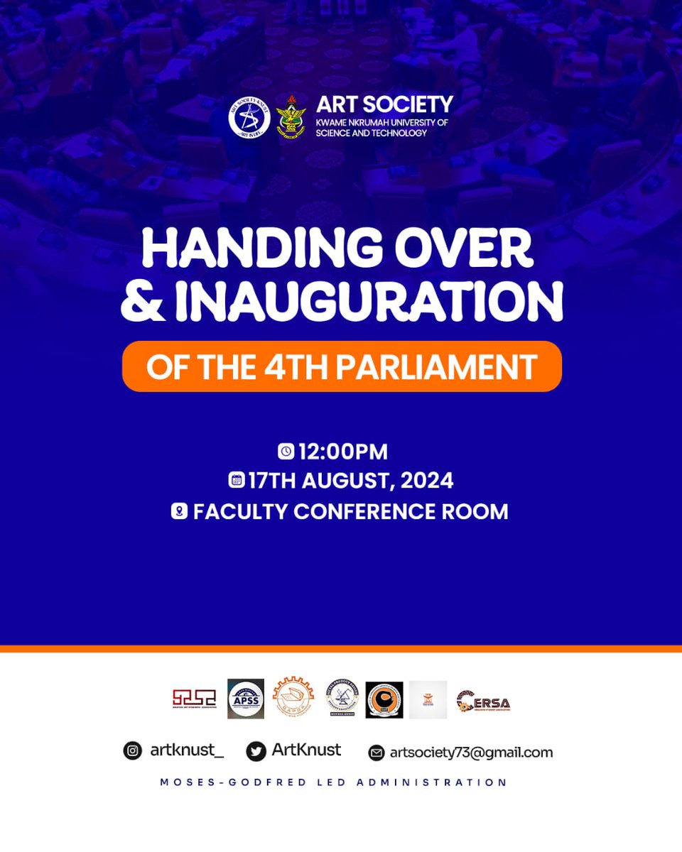 FOA_knust's tweet photo. 📍📍HANDING OVER 📍📍
The HANDING over ceremony for the Art Society-KNUST is ongoing at the faculty of Art conference room.

Moses-Godfred led Administration is set to hand over the mantle of power to the Henry-Benjamin led Administration for the 2024/2025 academic year. https://t.co/zLvBlAXjLv