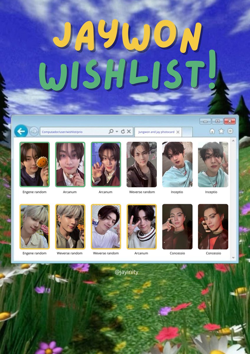 Troca/troco

Troco heeseung, sunghoon, jake, niki, jay e sunoo
Orange blood/Romance untold

* troco pela wishlist do lado, preferência para os marcados com cor
* cada um paga seu frete

> feedback <a href="/jayinity/">maria i jay | 🗝️</a> tt/ig