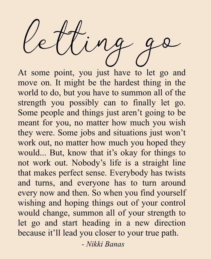 Letting go...