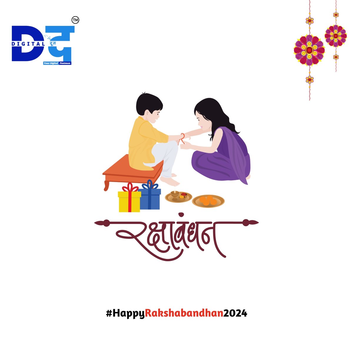 digitaldoot's tweet photo. On this Rakshabandhan, may your sibling bond be blessed with love, care, and togetherness. Wishing you a happy and memorable Rakhi 2024!

#digitaldoot #rakshabandhan2024 #SiblingLove #RakhiTradition #FestivalOfLove #digitalmarketingagency #socialmediamarketing https://t.co/JWNQwH1CP7