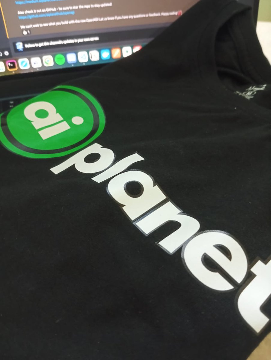 GodhaniJaimin's tweet photo. Thrilled to receive this awesome t-shirt from @aiplanethub! It's an honor to contribute to the BeyondLLM project and be recognized for my work. A big thank you to the AI Planet team and @TRJ_0751 for the opportunity and the cool swag! Looking forward to more contributions.🚀 https://t.co/5jnuOpcrJo