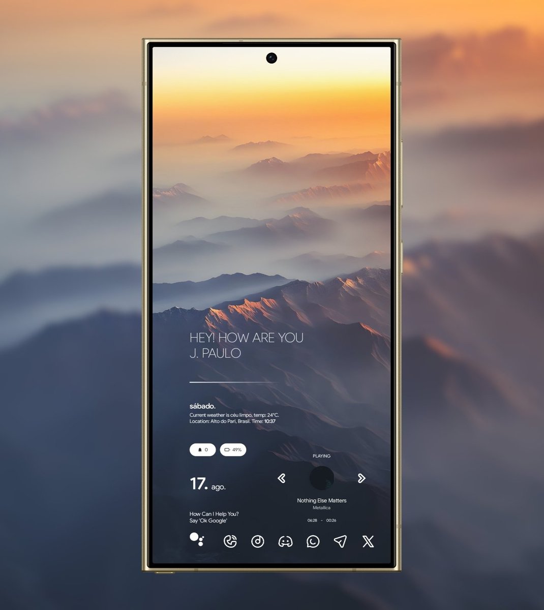 JuanPaulo_04's tweet photo. #MinhaTelaInicial ✌️

🔹 Wallpaper 
@21MaRcO12 
🔹Placid Kwgt 
@SachinXpert @DroidDecor 
🔹 Nyon Light
@lkn9x 
🔹Creative App Mockup  
@KubixStudio 
@SmartLauncher 
#Android #Wallpepers  #widgets #Icons https://t.co/V6m26bXKHw