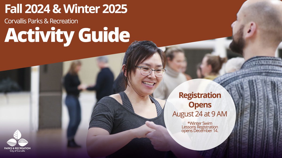 CorvParksRec's tweet photo. Did you know? Registration for Fall 2024 &amp; Winter 2025 activities opens ONE WEEK from today, on August 24th at 9am. 

See the Activity Guide:
https://t.co/X9KqgLKCVn

#corvallis #corvallisparksandrec #fallactivities #winteractivities #activityguide #oregon #familyfun #community https://t.co/gXC0UZQ3wD