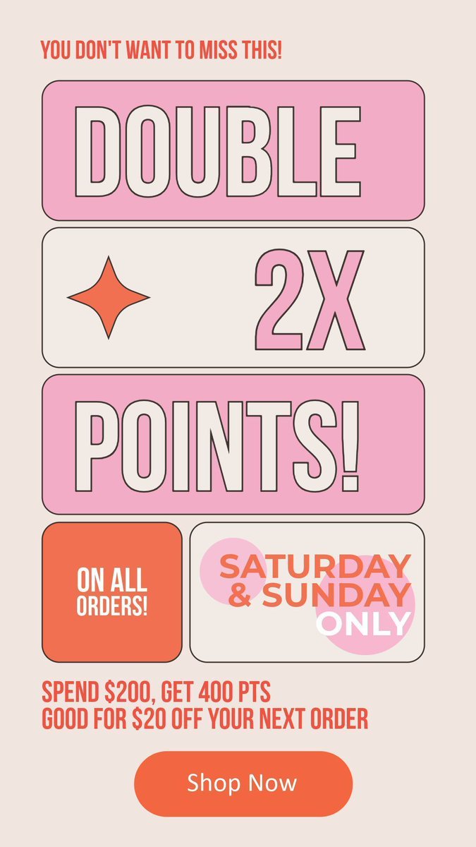 MJNExpress's tweet photo. Don't miss out this weekend! Score double 2X the points on ALL ORDERS 🎉

Shop Now: https://t.co/E7JeuWbYV3 https://t.co/uVoVxyiDtN
