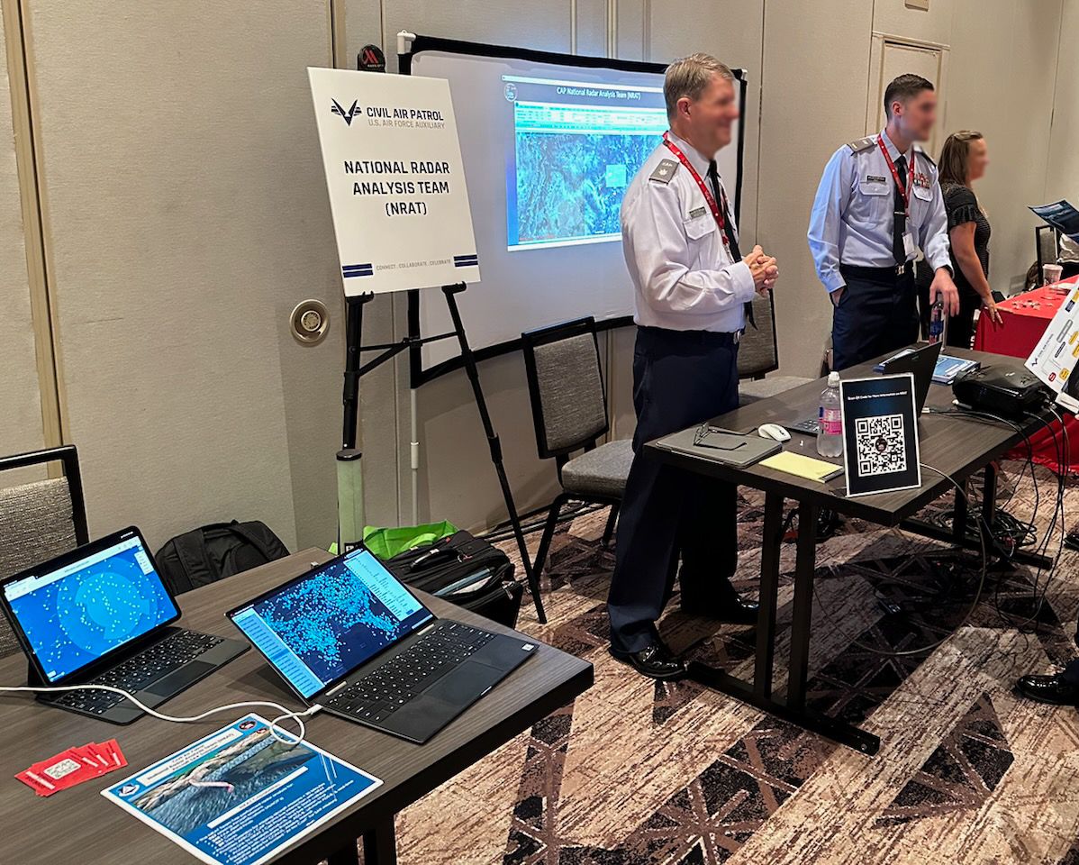 uavionix's tweet photo. Our very own Cyriel Kronenburg joined the National Radar Analysis Team (NRAT) booth at the @CivilAirPatrol Annual Conference this weekend in San Antonio to connect with #NRAT members and discuss how #uAvionix's ADS-B data network is supporting their mission-critical operations. https://t.co/SmmKbfJF40