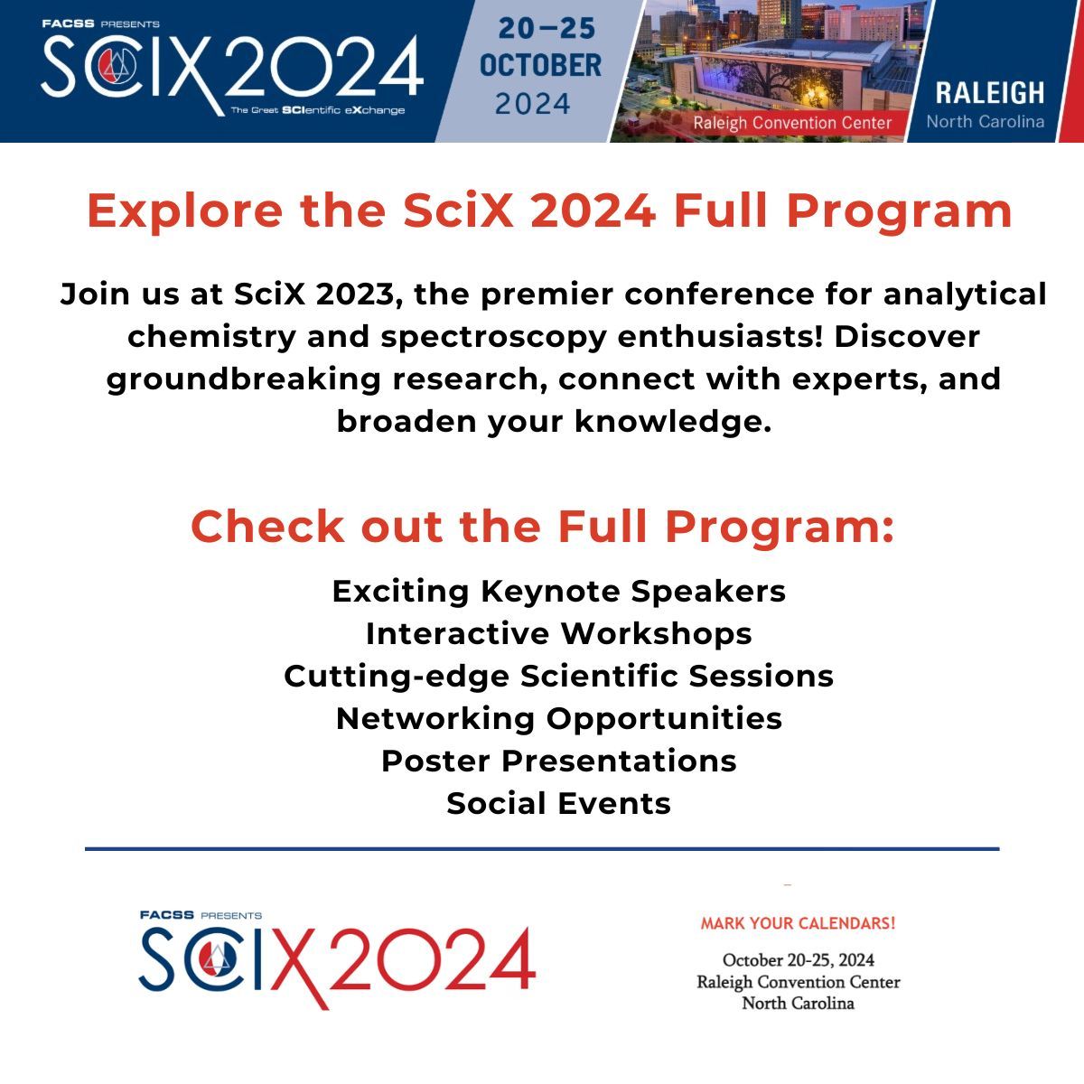 FACSSnetworking's tweet photo. Our program is live! Click here to access the full program and plan your visit! https://t.co/hj3YzKcBuc
#SciX2024 #FACSS #Spectroscopy #AnalyticalChemistry https://t.co/Z72DVKfL2L