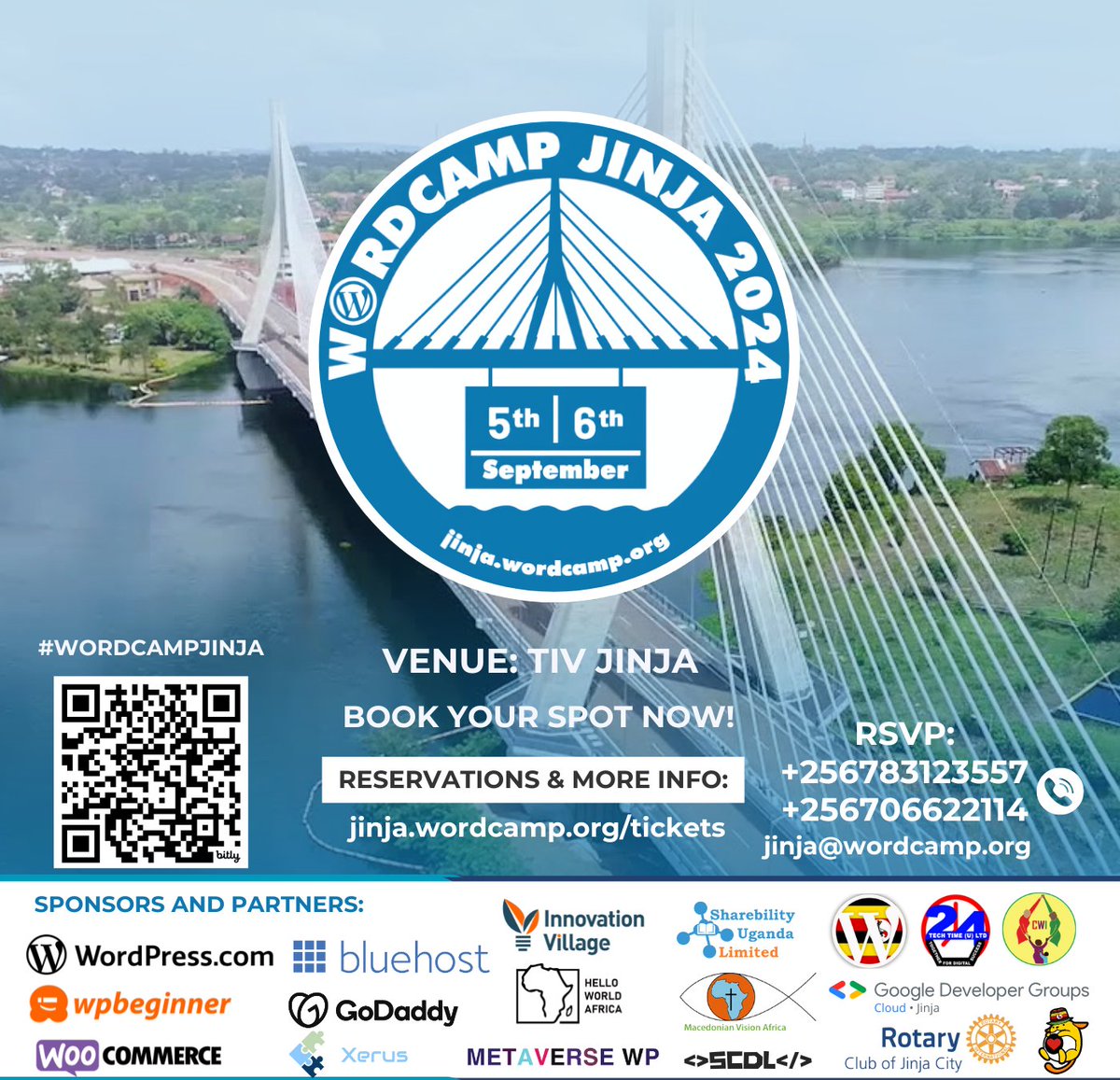 As we gear up for #WordCampJinja, don't forget to join us for our pre-event meetup session tomorrow: meetup.com/jinja-wordpres…

Book your #WordCampJinja 2024 ticket here if you're in East Africa: bit.ly/wordcampjinja2…

Global attendees using Stripe/Paypal: jinja.wordcamp.org/tickets