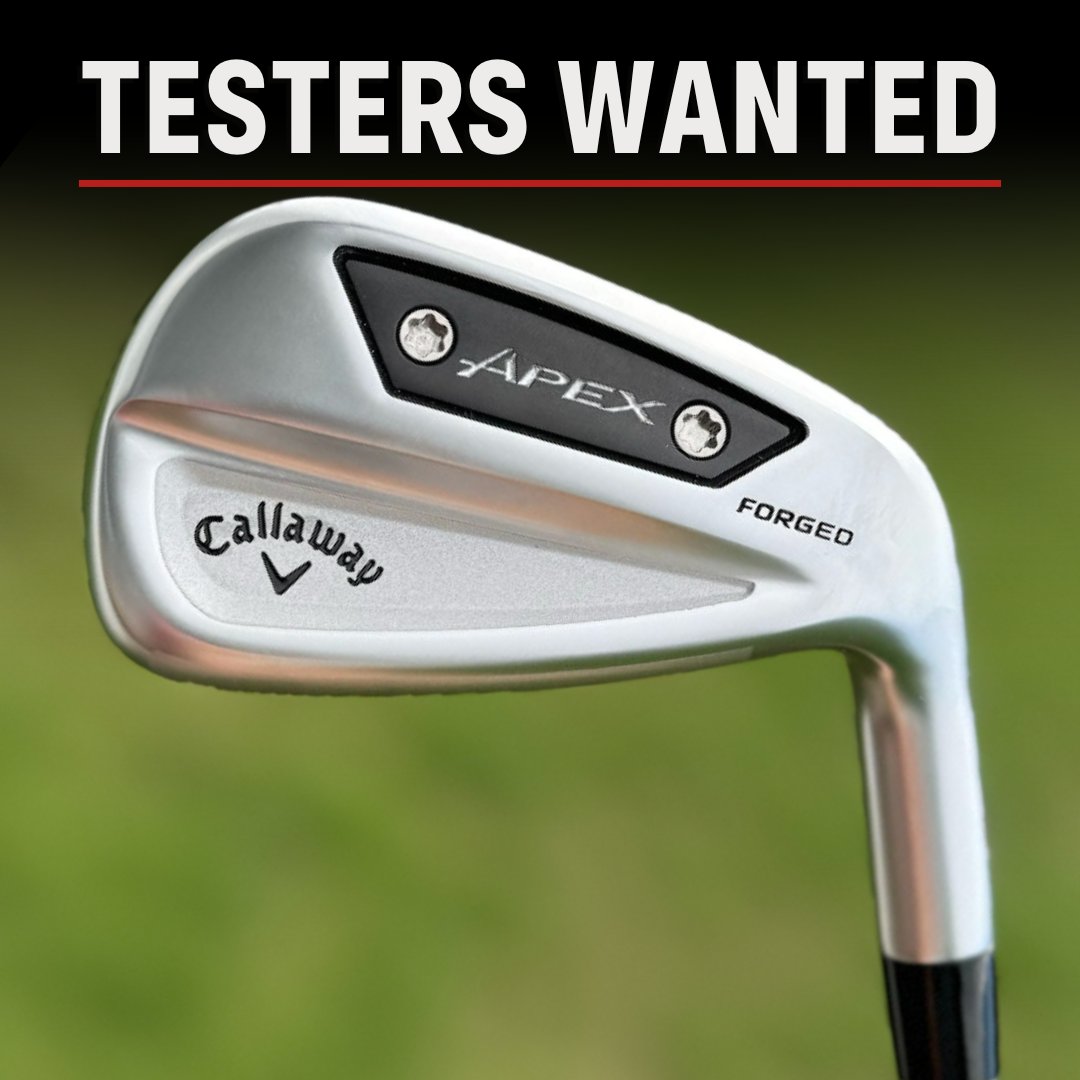 MyGolfSpy's tweet photo. 🆕🚨 TESTERS WANTED🚨🆕 @CallawayGolf APEX Ai 200/300 Irons

Looking for dedicated players to take Callaway's latest out on the course. 

Player feedback like yours is seen by 18 MILLION readers 'round the globe!

HOW TO: 
1️⃣ LIKE this Tweet
2️⃣ CLICK HERE: https://t.co/s6shavDl0h https://t.co/mRjjJXY9YF