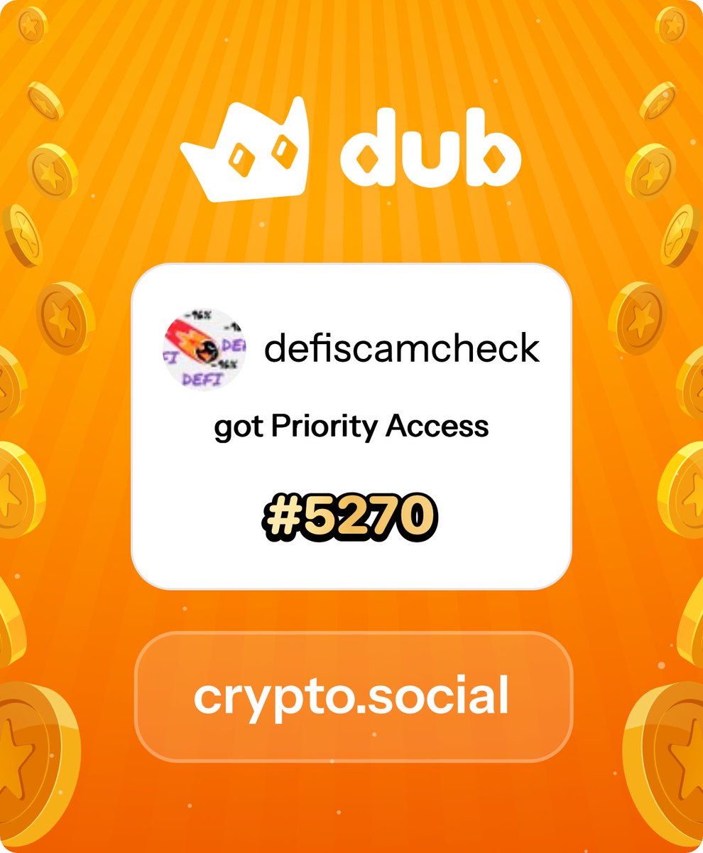 I just got Priority Access to Dub! Let’s make memecoins PvE again. Get in early™. dub.social