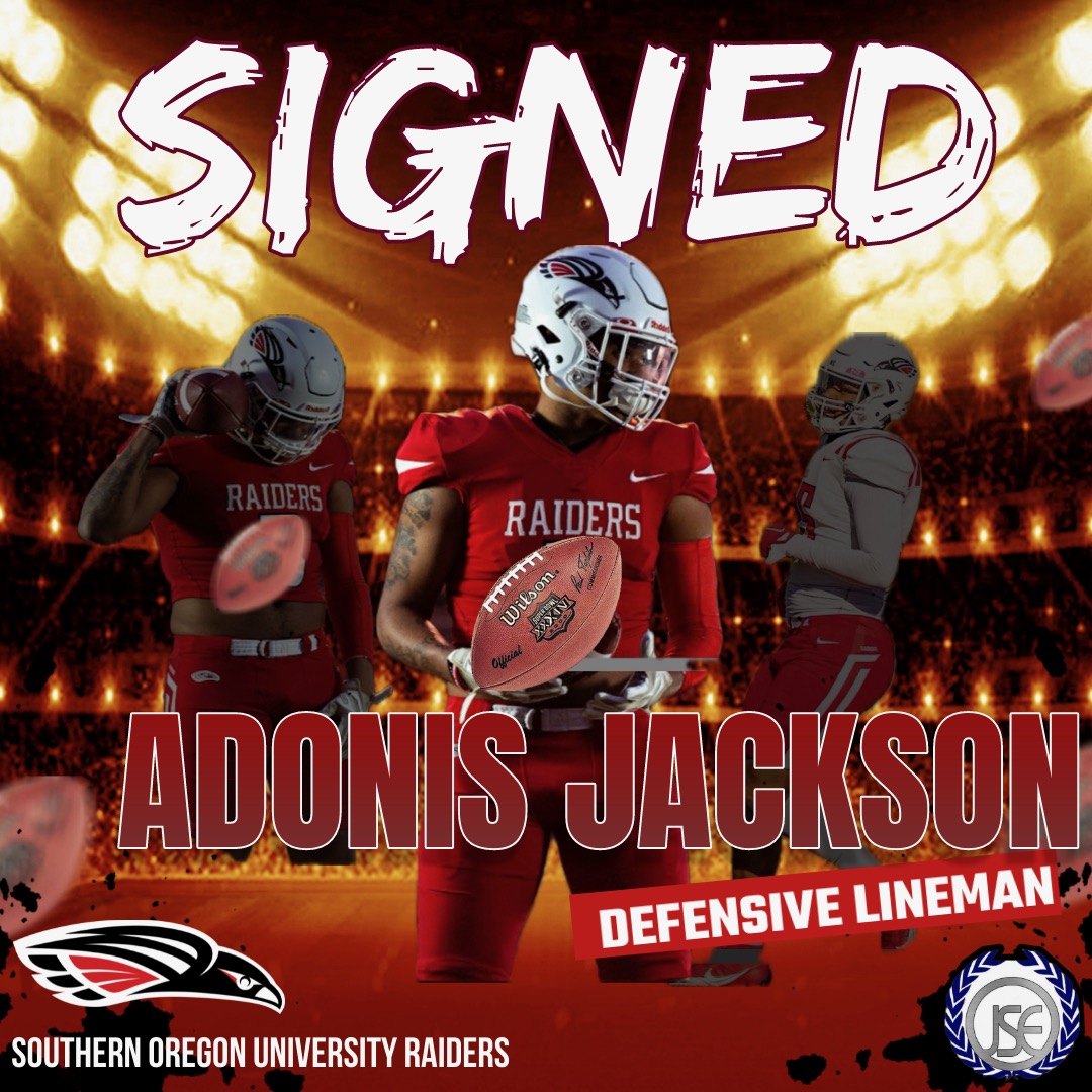 jsesports2017's tweet photo. Southern Oregon University's defensive  lineman standout, Adonis Jackson, signed a NIL management agreement with Jefferson Sports Enterprise ( JSE) Inc.  JSE  would like to welcome Adonis to the JSE Sports family!! Image made by Instagram's zyzymadethatt.  #nilagent #jsenil https://t.co/vINyCKmnOR