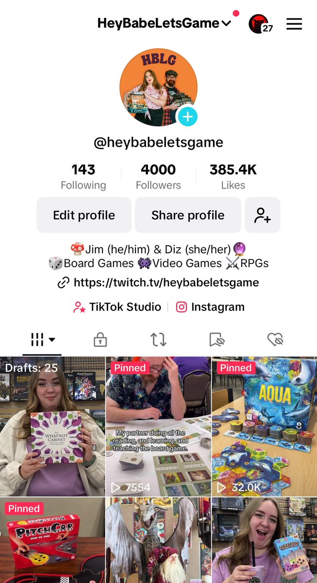 HeyBabeLetsGame's tweet photo. Woohoo we hit 4K followers on TikTok! If you aren’t already, go follow us over there! https://t.co/iDOKJ10sxz
