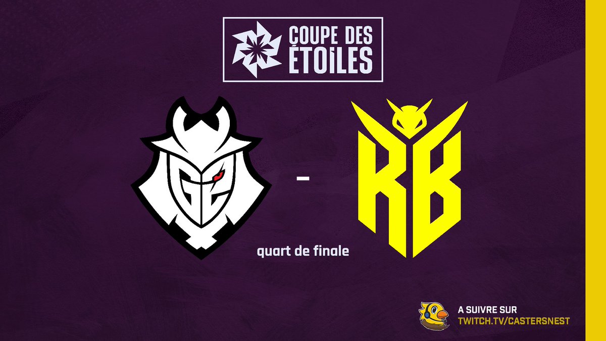 CastersNest (@castersnest) on Twitter photo 📢 Coupe des étoiles
⚔️ Un quart de finale opposant <a href="/G2esports/">G2 Esports</a> Hel à <a href="/TeamVitality/">Team Vitality 🐝</a> Rising Bees !
Toujours avec <a href="/CakyChan_/">Caky 🌺</a> et <a href="/Just_Lizenn/">Lizenn</a> au micro ainsi que les meilleurs Michel : <a href="/gcryler/">Cryler</a> et <a href="/toonyflo/">Toonyflo</a> ! 😎
➡️ twitch.tv/castersnest 📢 Coupe des étoiles
⚔️ Un quart de finale opposant <a href="/G2esports/">G2 Esports</a> Hel à <a href="/TeamVitality/">Team Vitality 🐝</a> Rising Bees !
Toujours avec <a href="/CakyChan_/">Caky 🌺</a> et <a href="/Just_Lizenn/">Lizenn</a> au micro ainsi que les meilleurs Michel : <a href="/gcryler/">Cryler</a> et <a href="/toonyflo/">Toonyflo</a> ! 😎
➡️ twitch.tv/castersnest