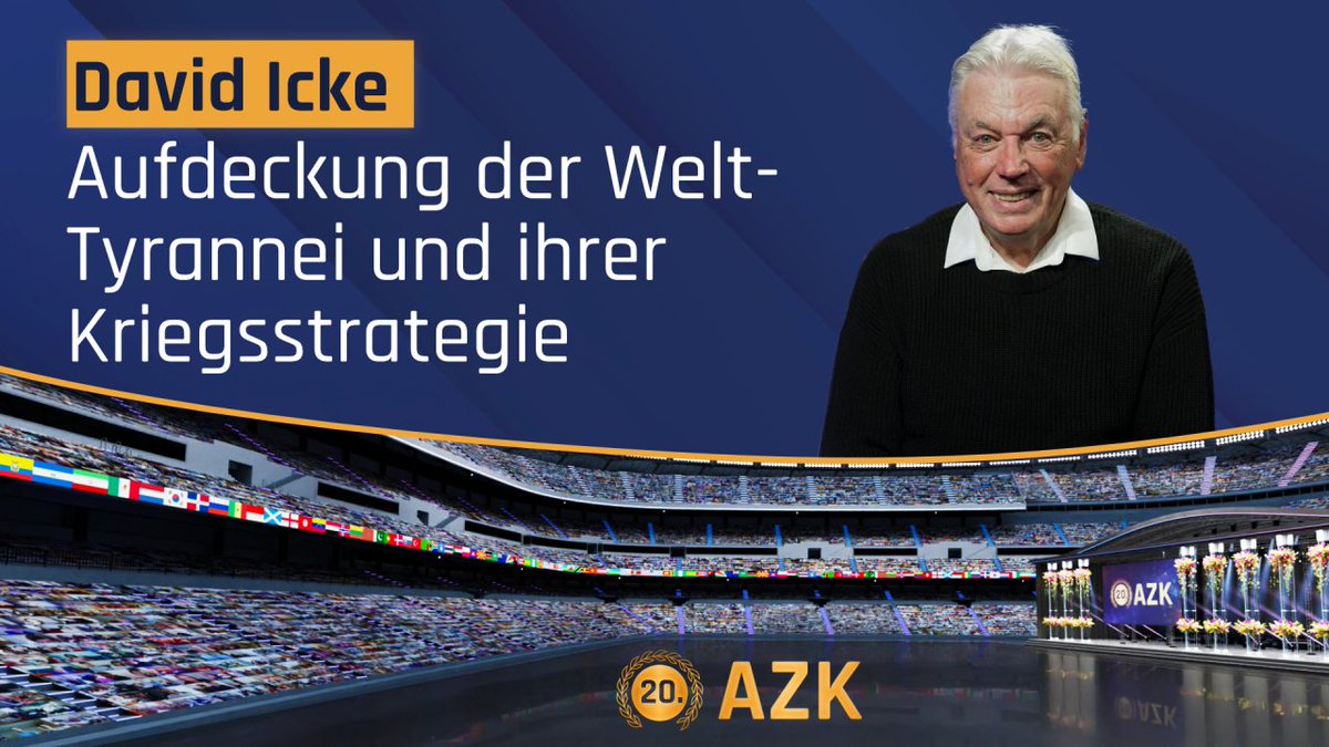 ✨ David Icke an der 20. AZK: „Aufdeckung der Welt-Tyrannei und ihrer Kriegsstrategien“

👉 anti-zensur.info/azk-20/tyranne…

David  Icke verbindet auf brillante Weise aktuelle, scheinbar unabhängige  Ereignisse und zeigt die EINE zugrundeliegende Verschwörung auf.