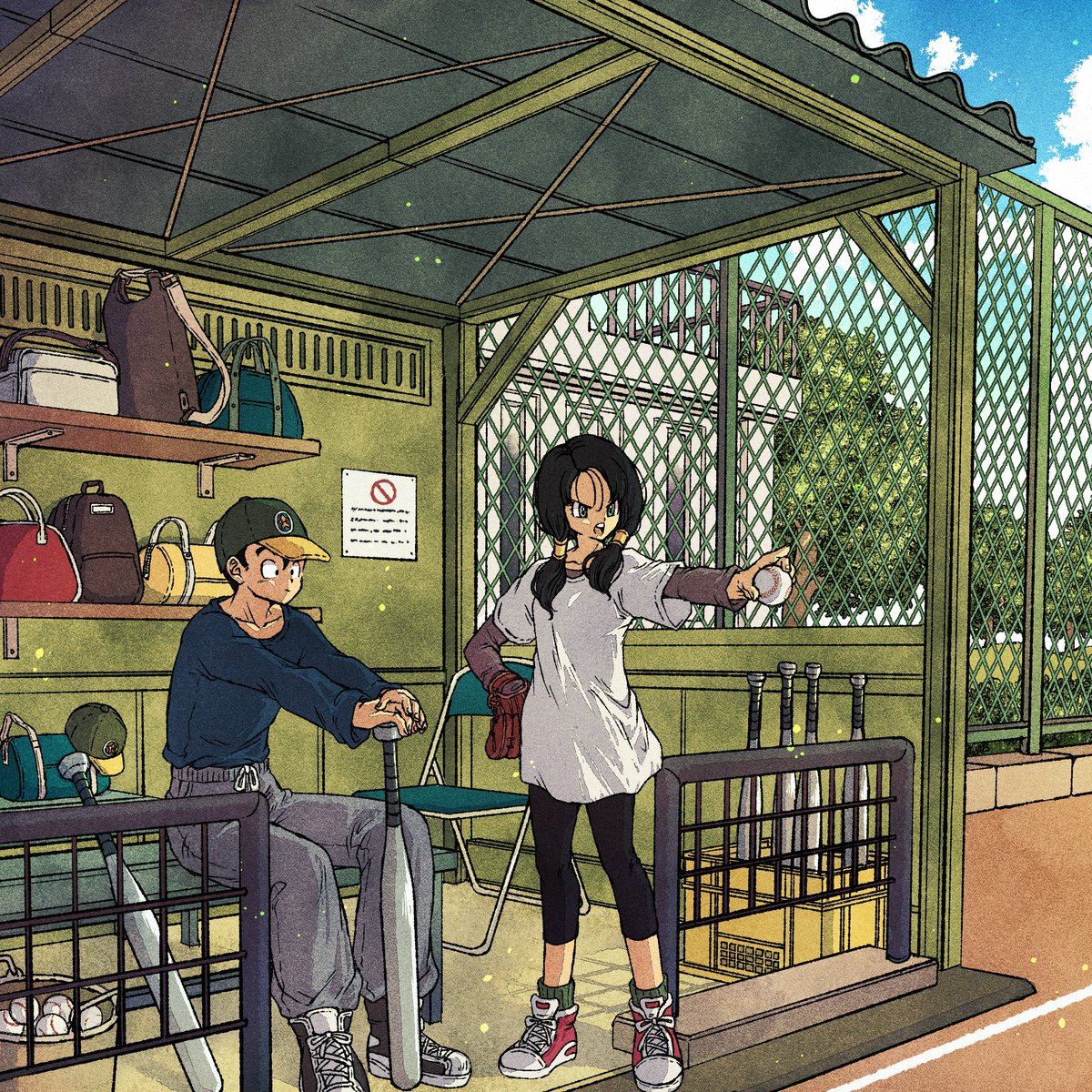 trig_ig's tweet photo. 【ドラゴンボール】悟飯とビーデル⚾ https://t.co/oRw0m8Noj9