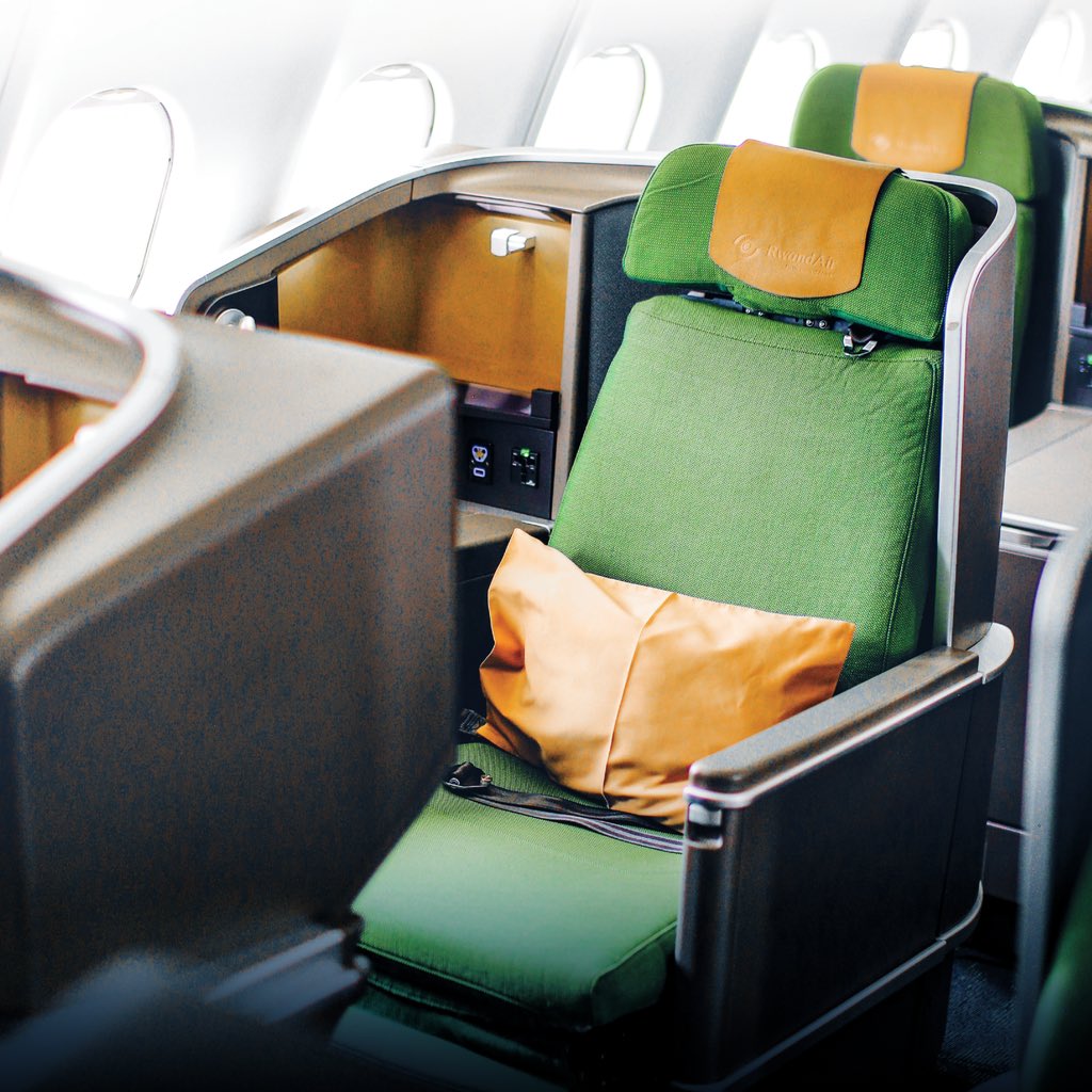 FlyRwandAir's tweet photo. Stepping into our #BusinessClass is always a delight, whether you're a frequent flyer or a first-time traveler.
You'll love our flatbed seats, which offer added comfort and increased privacy, gourmet meals, and other exclusive amenities.
#FlyTheDreamOfAfrica #FlySafeWithUs https://t.co/rxFaUFuVyE