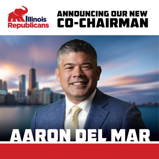 Congratulations to our own Palatine Township <a href="/GOP/">GOP</a> Committeeman <a href="/AaronDelMar/">Aaron Del Mar</a> on his appointment as Co-Chairman of the <a href="/ILGOP/">IL Republican Party</a>.