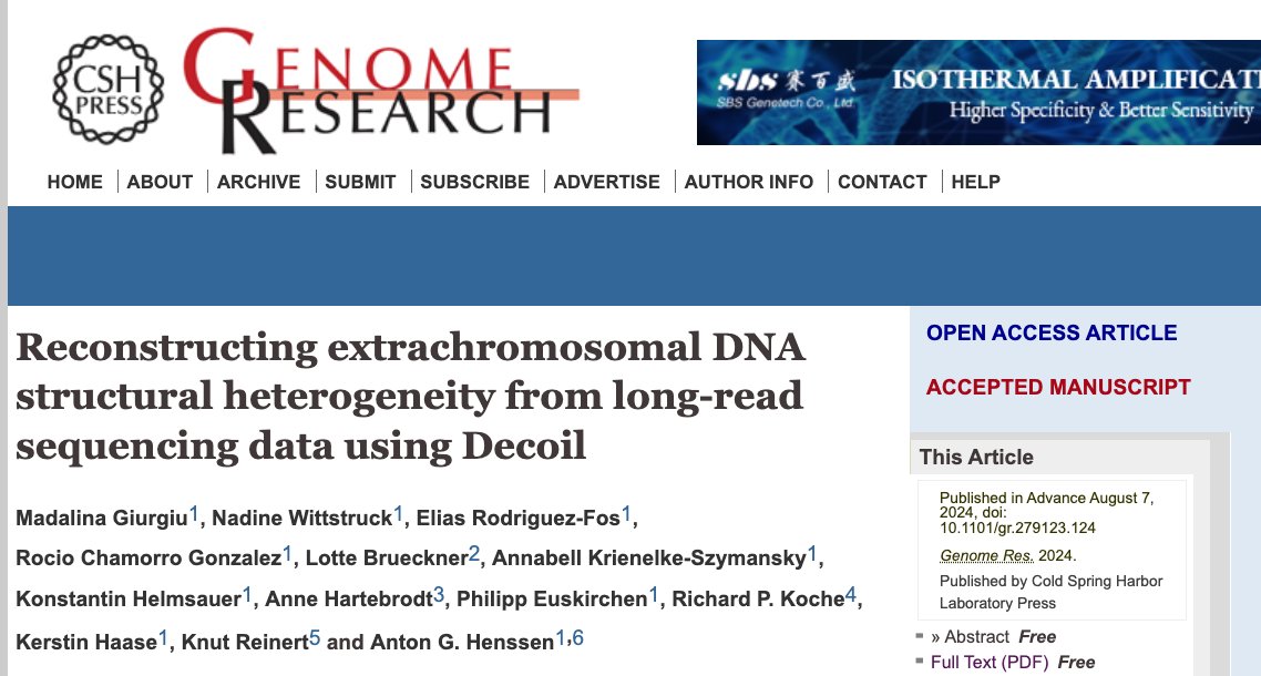 Mădălina Giurgiu (@mada48422514) on Twitter photo I am thrilled to share our latest research about reconstructing #ecDNA elements from long-read #nanopore sequencing, now published in <a href="/genomeresearch/">Genome Research</a>!
Manuscript lnkd.in/ecgpYQah 1/
<a href="/ChariteBerlin/">Charité - Universitätsmedizin Berlin</a> <a href="/MDC_Berlin/">Max Delbrück Center</a>
#ecDNA <a href="/CancerGrand/">Cancer Grand Challenges</a> I am thrilled to share our latest research about reconstructing #ecDNA elements from long-read #nanopore sequencing, now published in <a href="/genomeresearch/">Genome Research</a>!
Manuscript lnkd.in/ecgpYQah 1/
<a href="/ChariteBerlin/">Charité - Universitätsmedizin Berlin</a> <a href="/MDC_Berlin/">Max Delbrück Center</a>
#ecDNA <a href="/CancerGrand/">Cancer Grand Challenges</a>