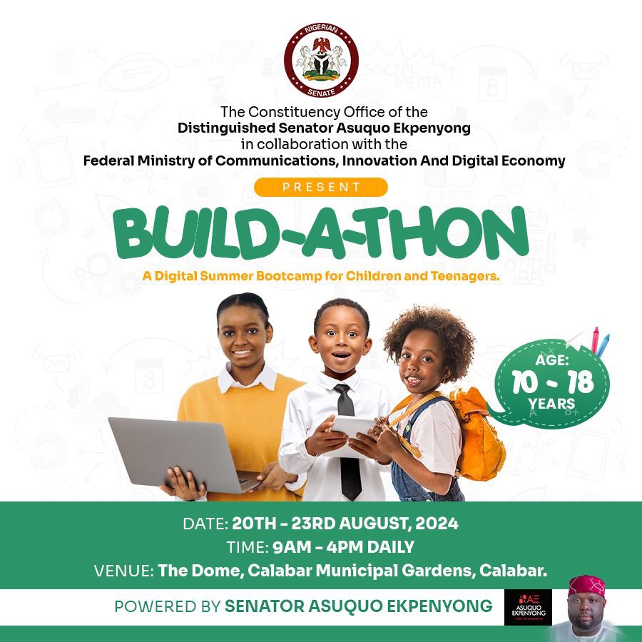 Grateful for the support of Senator <a href="/A_Ekpenyong/">Asuquo Ekpenyong</a> as we kick off Build-A-Thon in Cross River State next week. 

Looking forward to seeing the eager young minds coming through to the Dome in Calabar to learn about coding and embedded systems.
