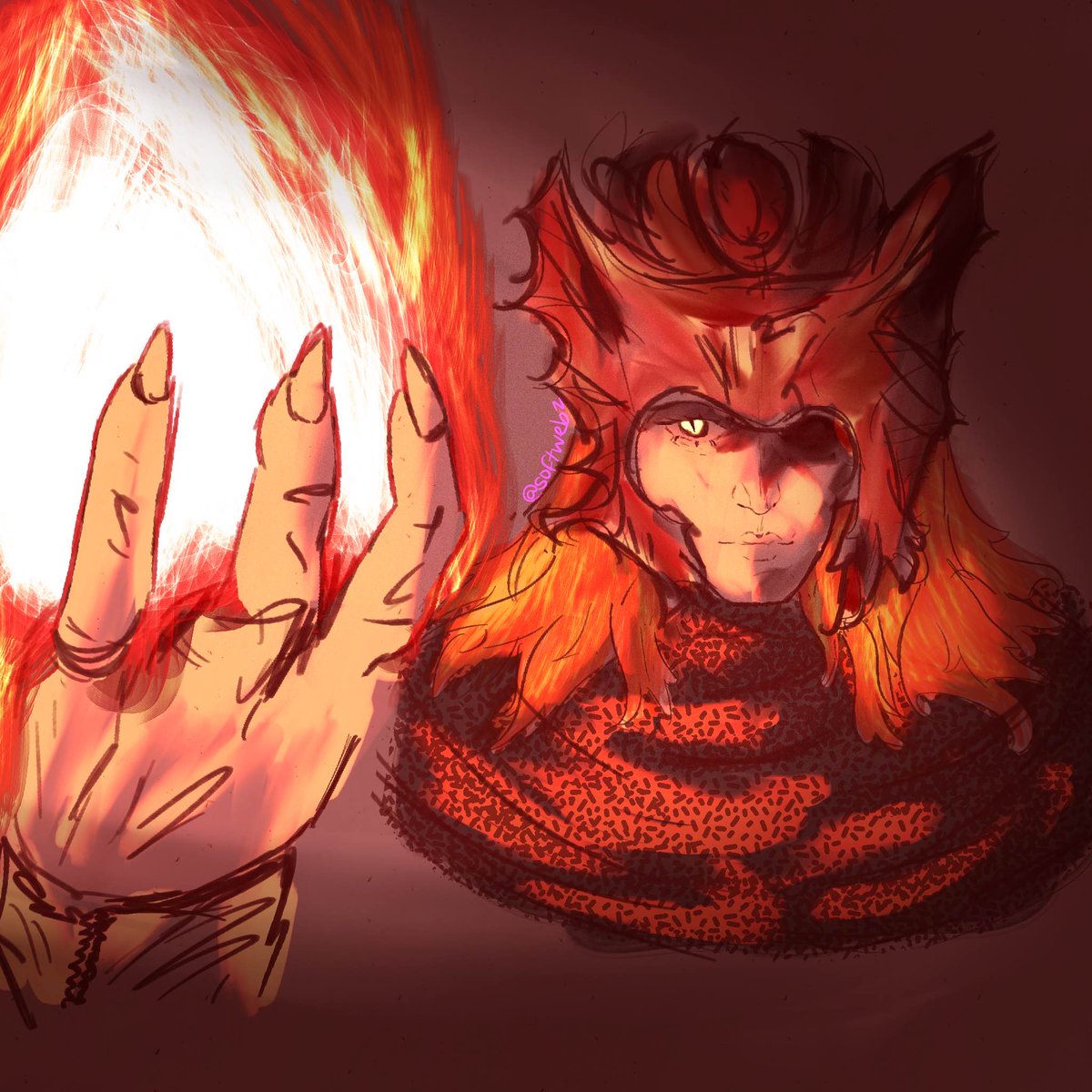 was just doodling and experimenting with this one
Messmer the Impaler 

#artmoots #art #ELDENRING