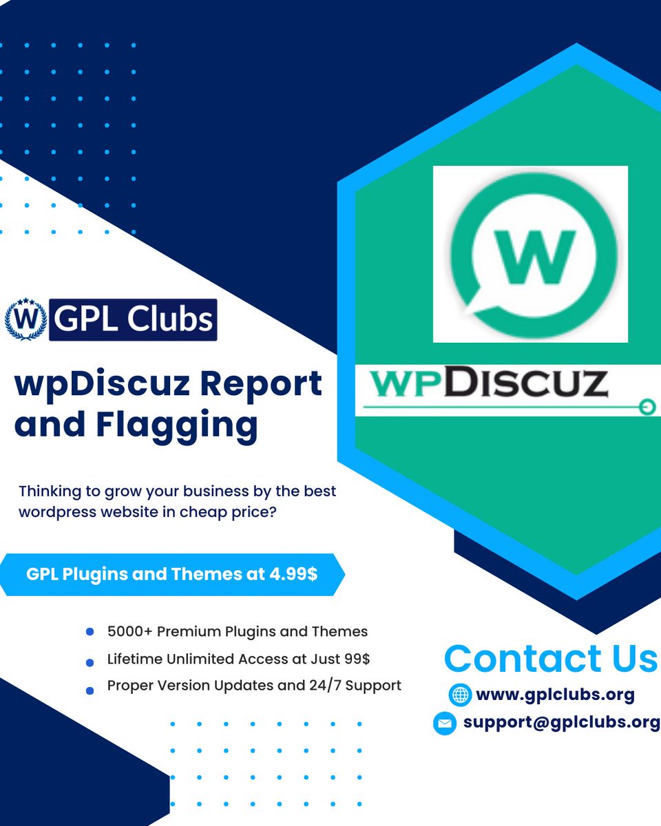 GplClubs's tweet photo. 🌐 wpDiscuz Report and Flagging at just 4.99$👍👍

🏆 Buy from here :https://t.co/kPpRaTS4PA

🌏 Our website - https://t.co/jWuMuqXO9l
   Email us : support@gplclubs.org
#wordpressplugins 
#gplplugin  
#gplthemesandplugins
#WordPressPlugin 
#GPLPlugins
#wpDiscuzReport 
#Flagging https://t.co/cfPgDiOLWG