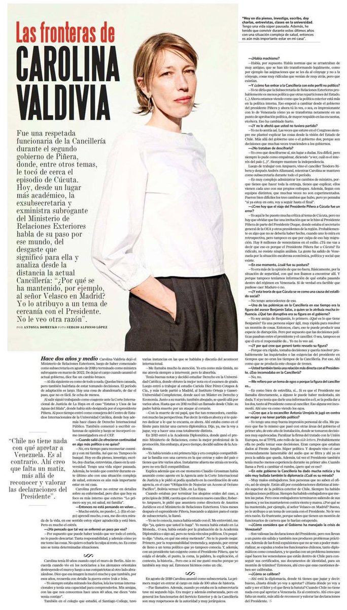 Paulina Astroza S. (@paulinaastrozas) on Twitter photo Me alegro mucho que <a href="/Revista_Sabado/">Revista Sábado</a> destaque a <a href="/carovaldiviat/">Carolina Valdivia</a>. Gran persona, académica y autoridad en <a href="/Minrel_Chile/">Cancillería Chile 🇨🇱</a> en segundo gobierno de Piñera (menos mal estaba ella!!! 🤭). No siempre tenemos la misma visión en política y derecho internacional. Valoro mucho a Carolina Me alegro mucho que <a href="/Revista_Sabado/">Revista Sábado</a> destaque a <a href="/carovaldiviat/">Carolina Valdivia</a>. Gran persona, académica y autoridad en <a href="/Minrel_Chile/">Cancillería Chile 🇨🇱</a> en segundo gobierno de Piñera (menos mal estaba ella!!! 🤭). No siempre tenemos la misma visión en política y derecho internacional. Valoro mucho a Carolina