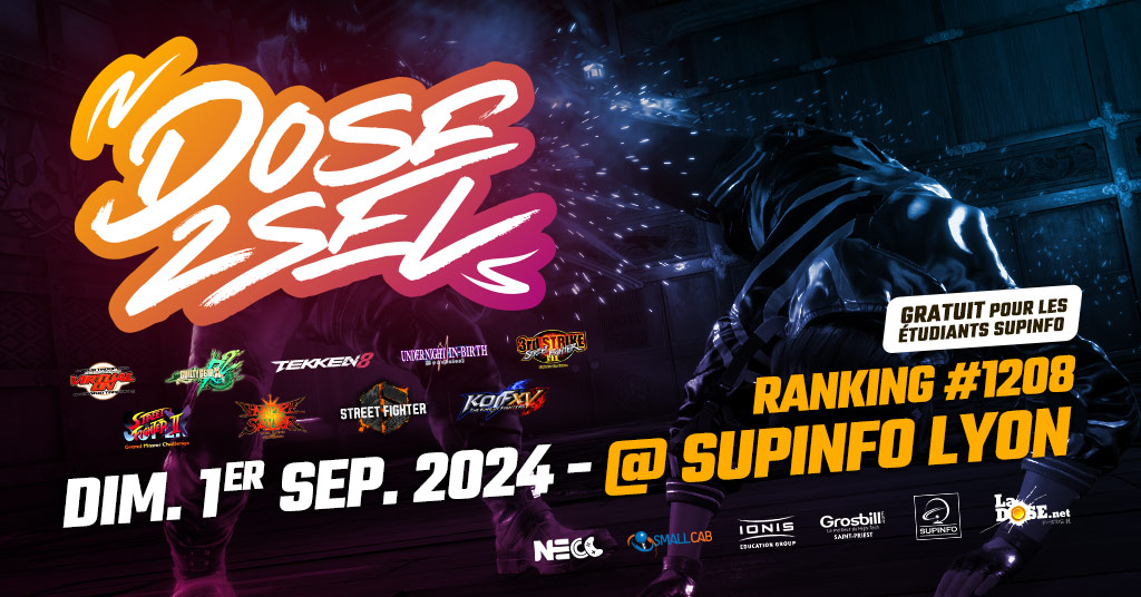 On ne lâche rien ! Le Ranking #8 aura lieu le dim. 1er septembre de 13h à 20h à <a href="/SUPINFO/">SUPINFO</a> : 

🏆 Rankings : SSF2X / 3.3 / Vampire / SF6 \ KOF XV \ Tekken 8 \ UNISC
🎮 Freeplay : V-On / Rev2

🎟️ INSCRIPTION : start.gg/tournament/ran…
On vous attend nombreux pour cette rentrée !! 💥