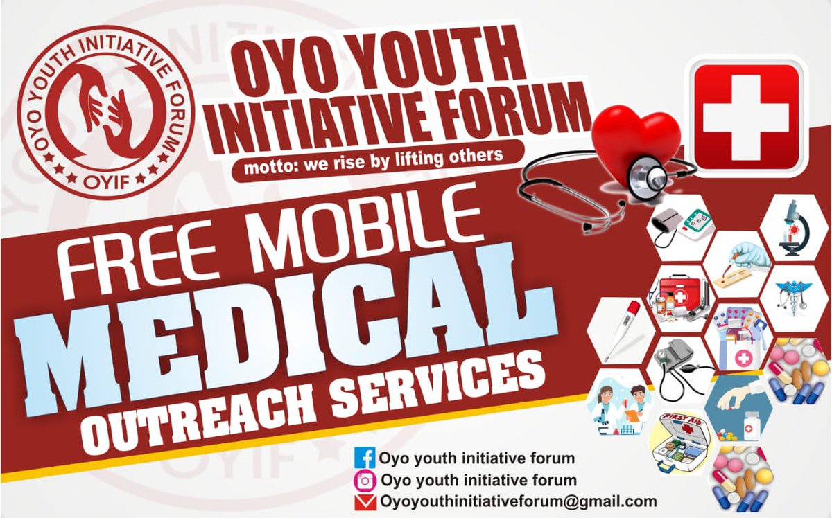 Oyif001's tweet image. Join the Oyo Youth Initiative Forum as we bring healthcare closer to you! Our Free Medical Outreach Services are here to support the health and well-being of our community. Follow us on social media for updates and locations. 

#OYIF #CommunityHealth #MedicalOutreach #OyoYouth