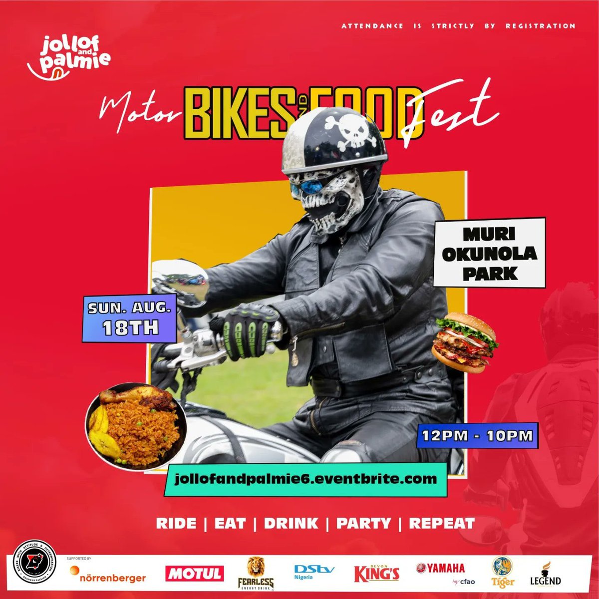FehinNotLean's tweet photo. Have you been to a biking/bikers event before?
Do you want to ride a motorcycle sometime in the future?
Do you want to get a free motorcycle ride?
Do you want to hear motorcycles noise from 1000 bikes??

Find your way to Muri Okunola tomorrow for @Badgang_ng Jollof n Palmie https://t.co/arcTc8H6vs