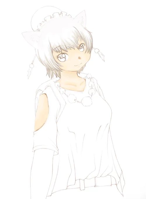たまには製作過程でも上げてみますか唯一途中の画像が残っているものを使ってヒトコブラクダさんが出来るまで1.アナログ線画→2.肌塗り途中だけど線画をデジタルで完全修正→3.基本の塗りまで進んだところで飽きて三年半放置→4.思い出して三日くらいで完成最後までやり切るのって大事ですね 