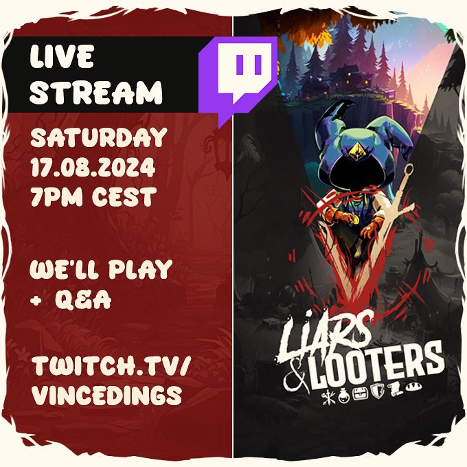 Livestream on <a href="/TwitchDE/">Twitch DE</a> kommt rum um 19:00 Uhr gleich 😘 machen ne PlaySession Liars &amp; Looters #gaming #tabletop #livestream