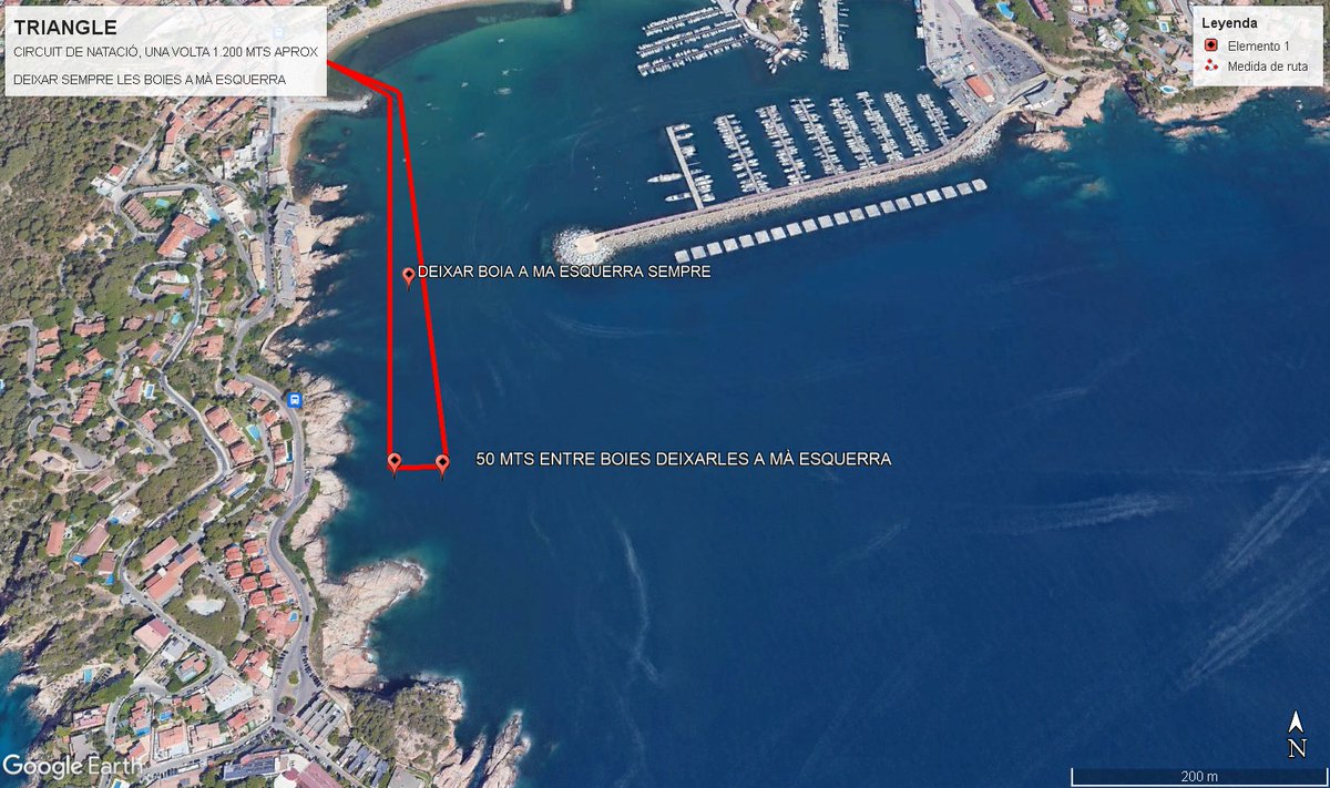 Travessia Sant Feliu de Guíxols: en cas de mal temps o mala mar  des del <a href="/CAXaloc/">Aquàtic Club Xaloc</a> tenim el circuit alternatiu previst