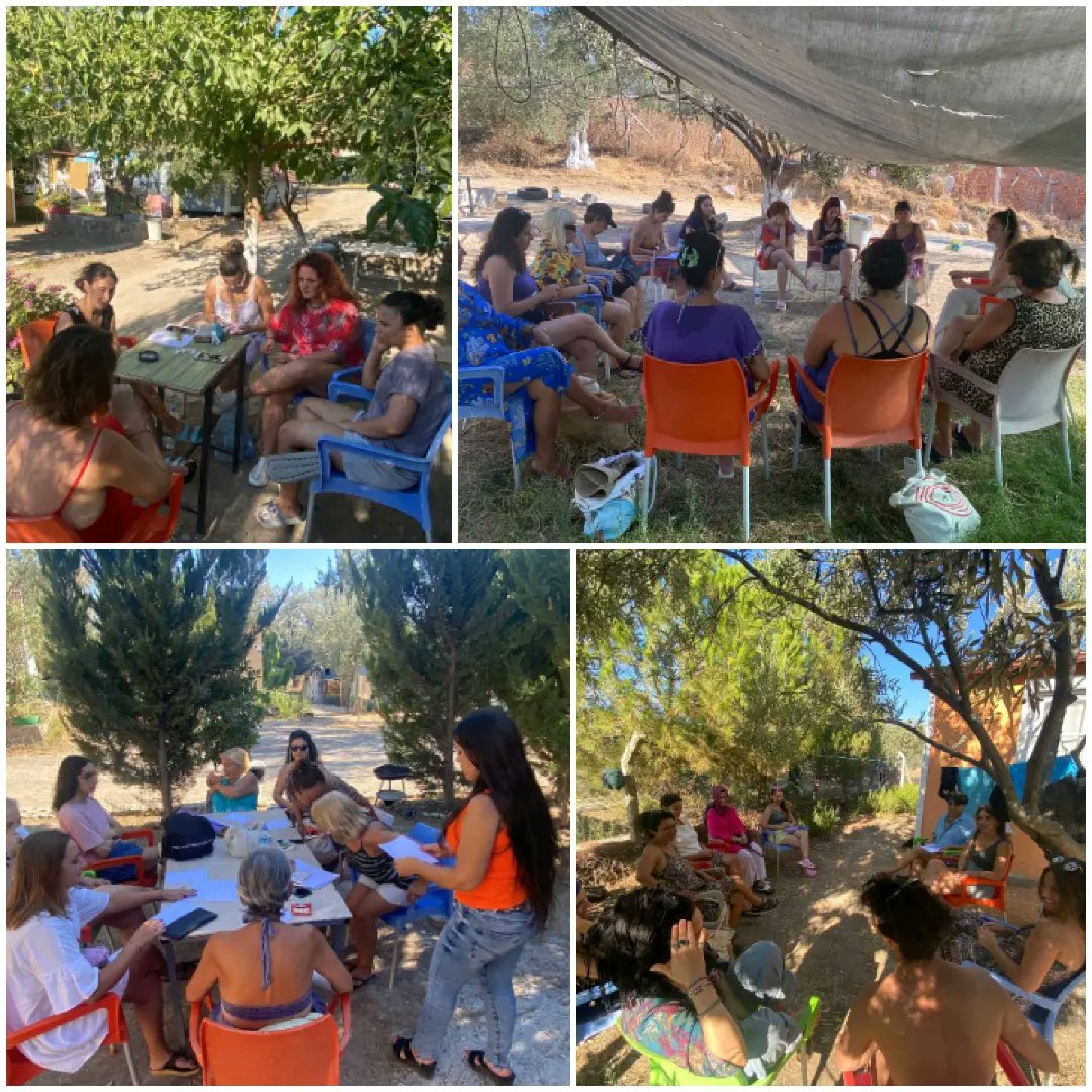 DenizliMor's tweet photo. Ege Bölgesi 8. Yaz Kadın Kampımız eş zamanlı atölyeler ile devam ediyor.

Aynı anda gerçekleştirdiğimiz Psikolojik Sağlamlık, Birlikte Şiir, Emek, Doğaçlama Tiyatro ve Cinsel Sağlık Atölyeleri ile bir araya geldik. 💜♀️🥳

#yazkampı 
#kadınkampı https://t.co/Nt0NWY5P6f