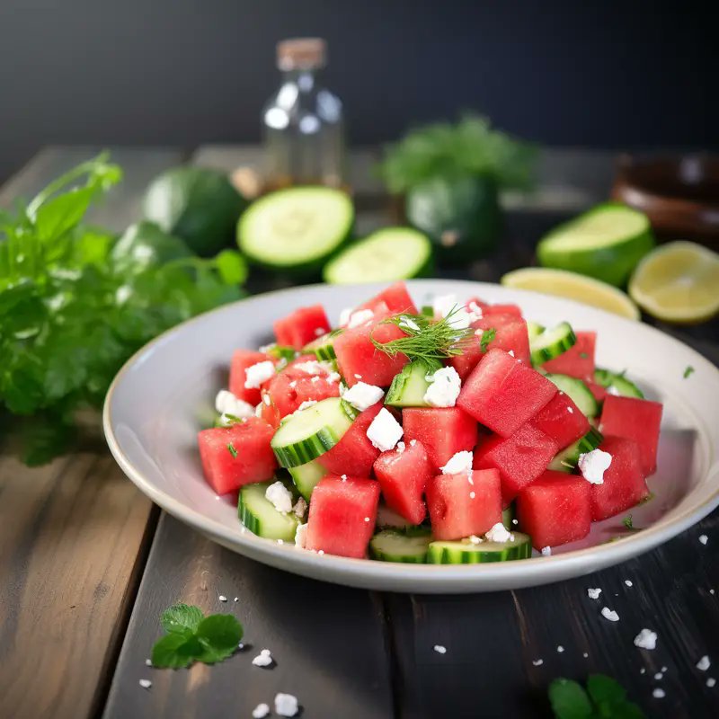 potrawysmaczne's tweet image. Orzeźwiająca sałatka z arbuza to idealna propozycja na letnie dni, kiedy pragniemy czegoś lekkiego, a jednocześnie pełnego smaku i świeżości.
Przepis smacznepotrawy.com/orzezwiajaca-s…
#sałatka #hobby #arbuz #ogórek #feta