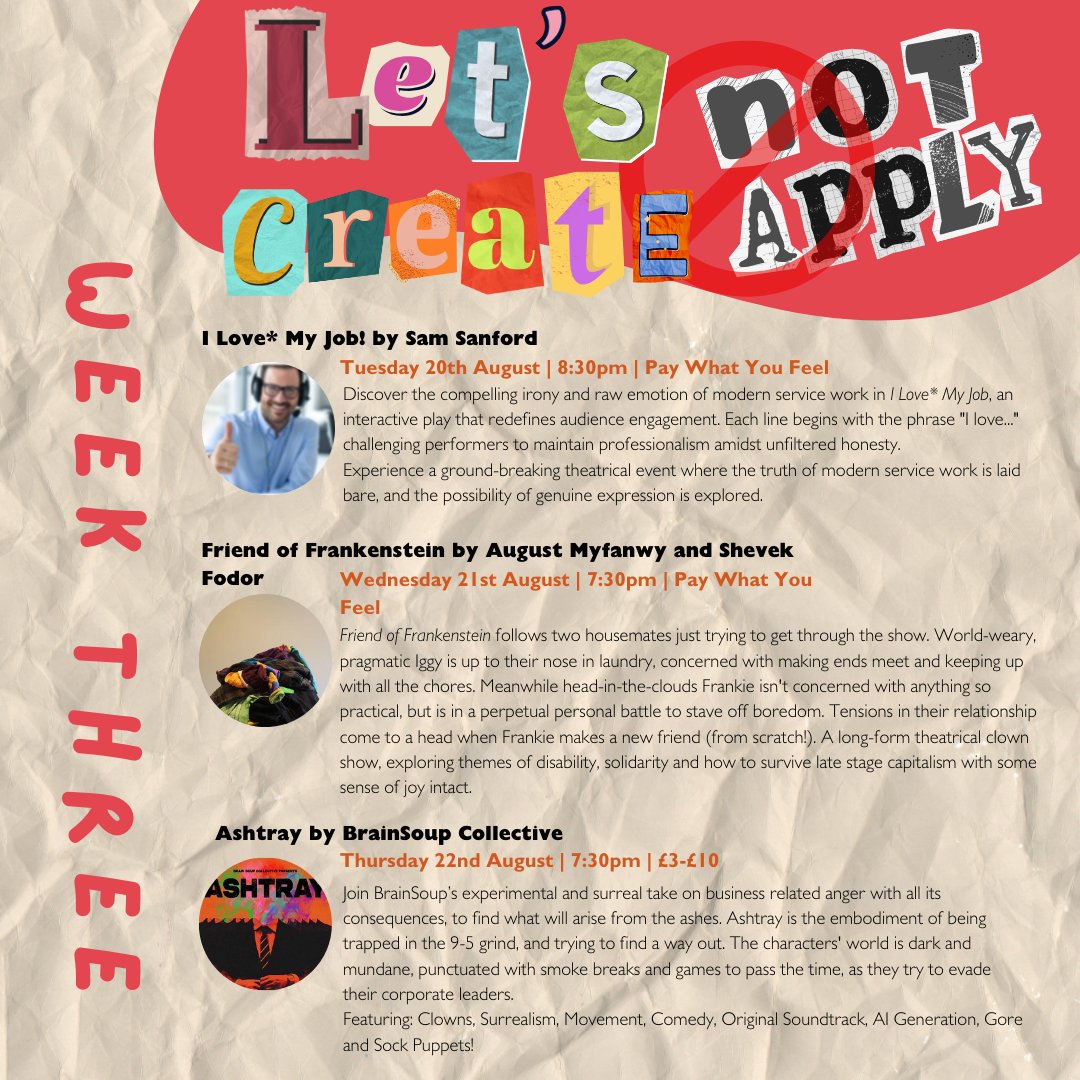 Alphabetti's tweet photo. ✨Fancy another week of carnival goodies? You've got it! Swipe to see our full listings for week three of Let's Create Not Apply! 🥳
See our full listings and book via our website 🎟️ https://t.co/qNrIpT7HMG