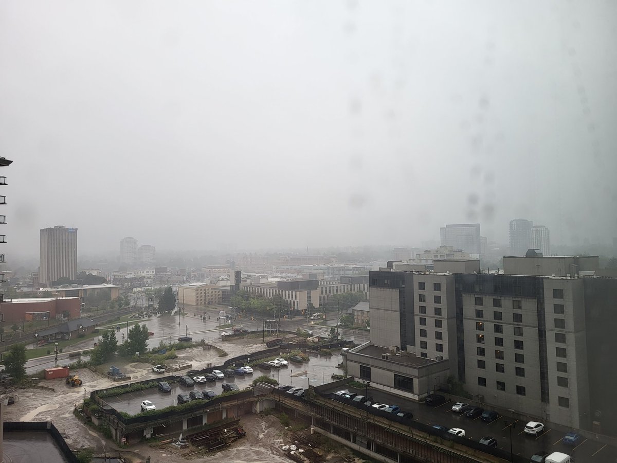 View from <a href="/uptownwaterloo/">Uptown Waterloo</a>, shortly after a tornado warning was issued.  

Summer thunderstorms.  

<a href="/weathernetwork/">The Weather Network</a> #onstorm