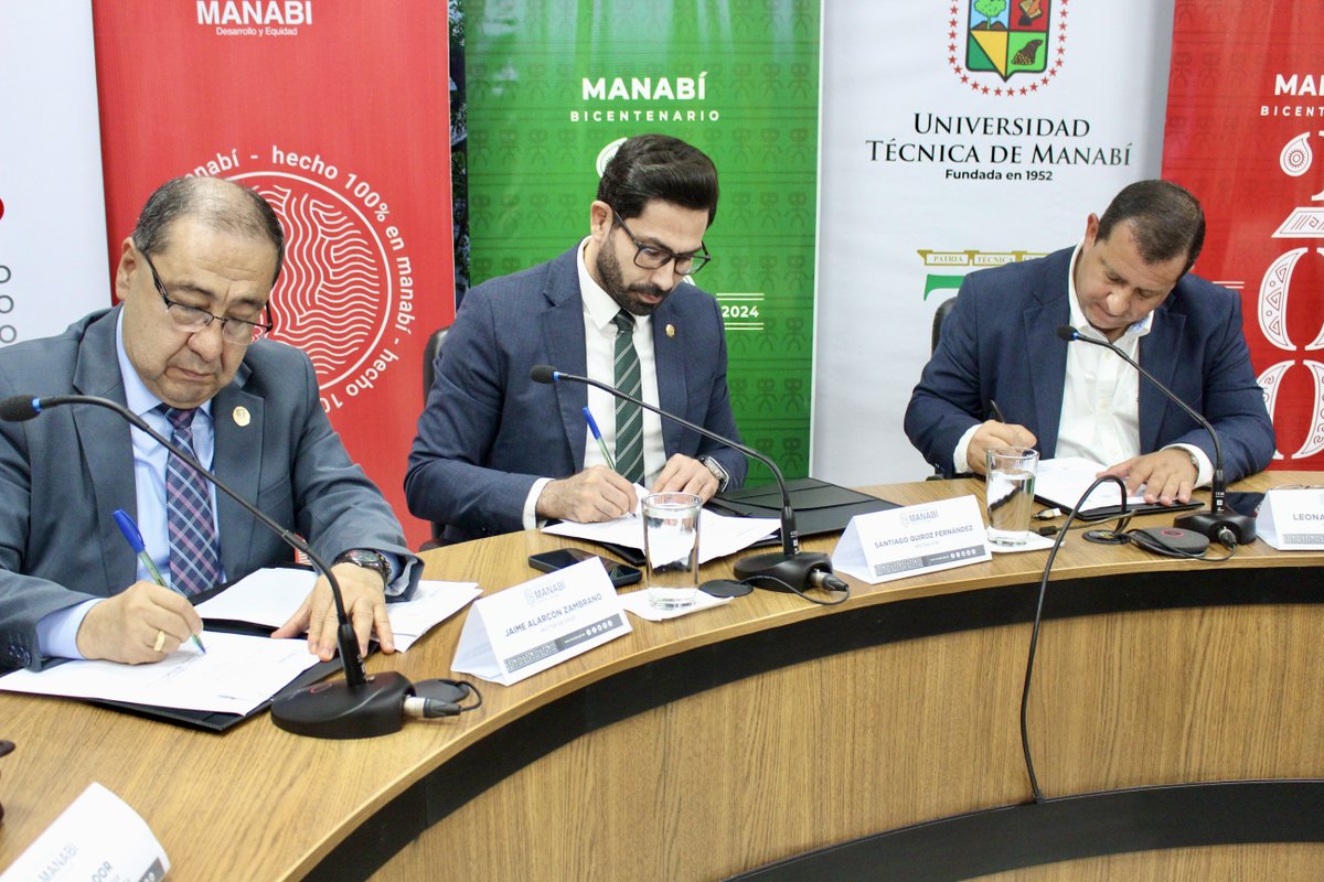 "Todos somos la fuerza del desarrollo", destacó el Eco. Leonardo Orlando, Prefecto de #Manabí, en la firma del convenio para fortalecer los Centros de Emprendimiento e Innovación #HUB de las universidades manabitas ✍🏻💪🏻📚.

Pronto nuestra #USGP firmará un convenio específico 🤩.