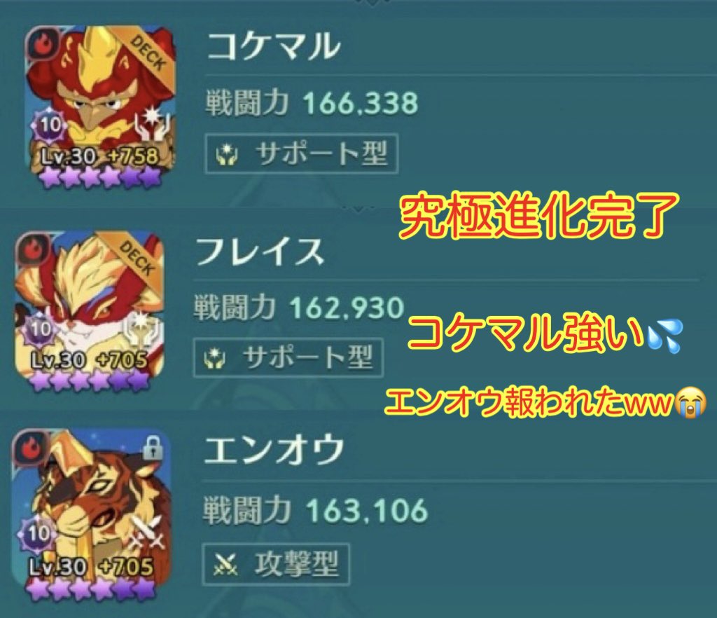 kentaro__0608's tweet photo. 最近のニノクロー✨
アプデが来て...遂に！？？

【戦闘力3000万突破】!!!!!

多分世界初🌏

ついにここまで来ました...
マジでそろそろ引退よぎりますw

アプデは...

究極進化完凸🔥
結束の木802!!水以外完了✨
イマ遠征記念品完了👍

もうやり切ったけど
皆様これからもよろしくね✨✨

#ニノクロ https://t.co/ayOUhyLVea