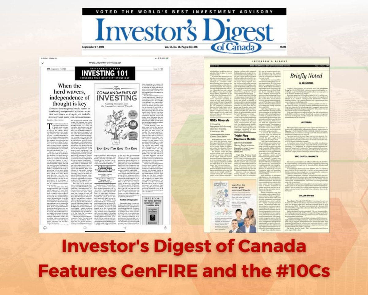 World’s Leading Investment Advisory Newsletter’ features GenFIRE. Be part of our growing community, subscribe to our newsletter now: bit.ly/3JXBStO #GenFIRE #SanEng #10Cs #GenerationalWealth #Multifamily #Innovation #Education #RealEstate