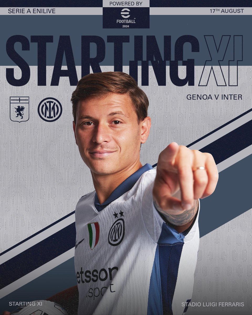 Inter_ar's tweet photo. 📋 اختيارات الميستر إنزاجي لمواجهتنا الأولى في الدوري الإيطالي لموسم 2024/25 👇 

برعاية: @play_eFootball
#جنوى_إنتر | #فورزا_إنتر ⚫️🔵 https://t.co/X7XRsxZwBp