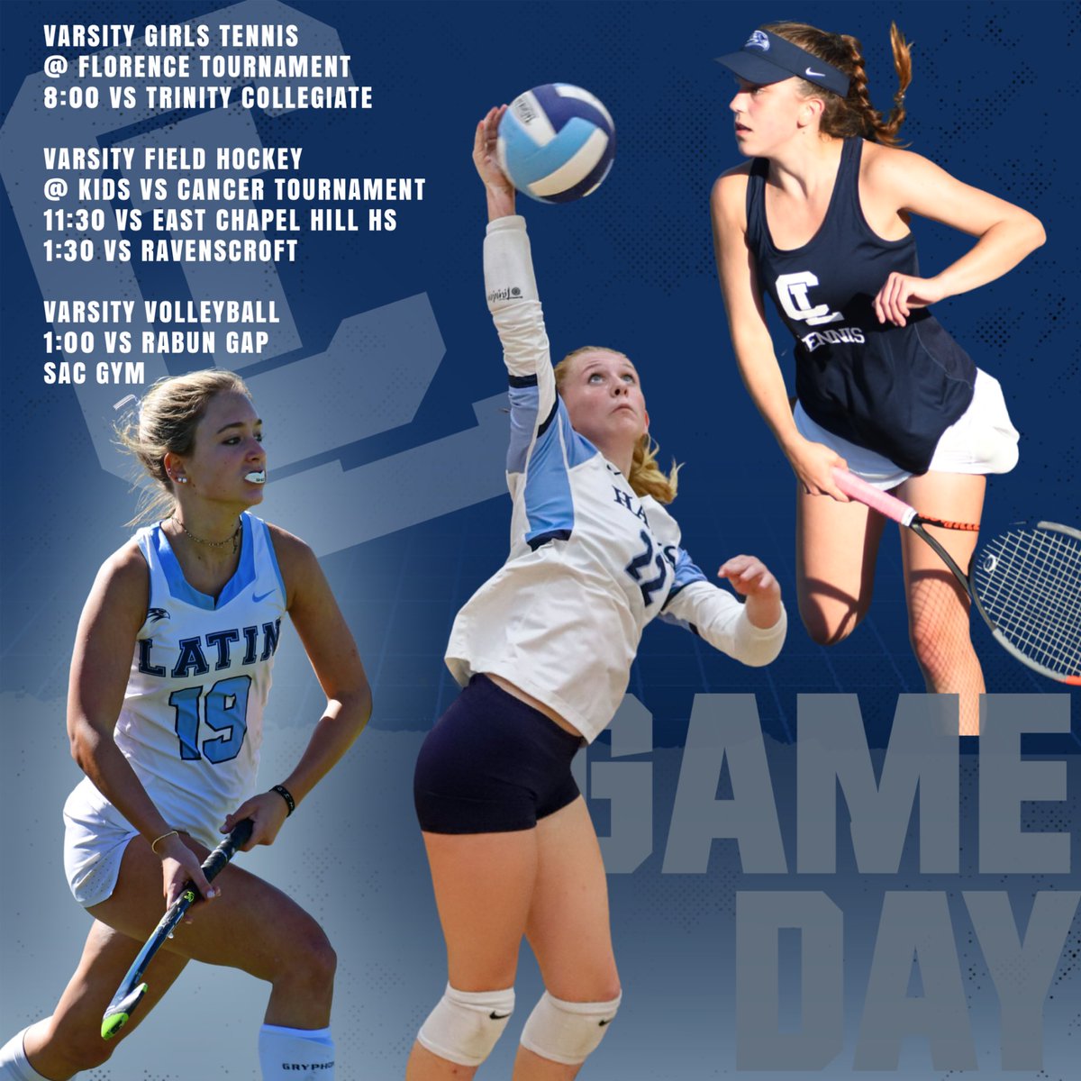 Charlotte Latin Athletics (@cls_hawks) on Twitter photo Itβs a busy Saturday for our Hawks!
πΎππ
<a href="/CLS_HawksTennis/">Charlotte Latin Tennis</a>
<a href="/CLS_Hawks_FH/">Charlotte Latin Field Hockey</a>
<a href="/CLS_Hawks_Vball/">Charlotte Latin Volleyball</a> Itβs a busy Saturday for our Hawks!
πΎππ
<a href="/CLS_HawksTennis/">Charlotte Latin Tennis</a>
<a href="/CLS_Hawks_FH/">Charlotte Latin Field Hockey</a>
<a href="/CLS_Hawks_Vball/">Charlotte Latin Volleyball</a>