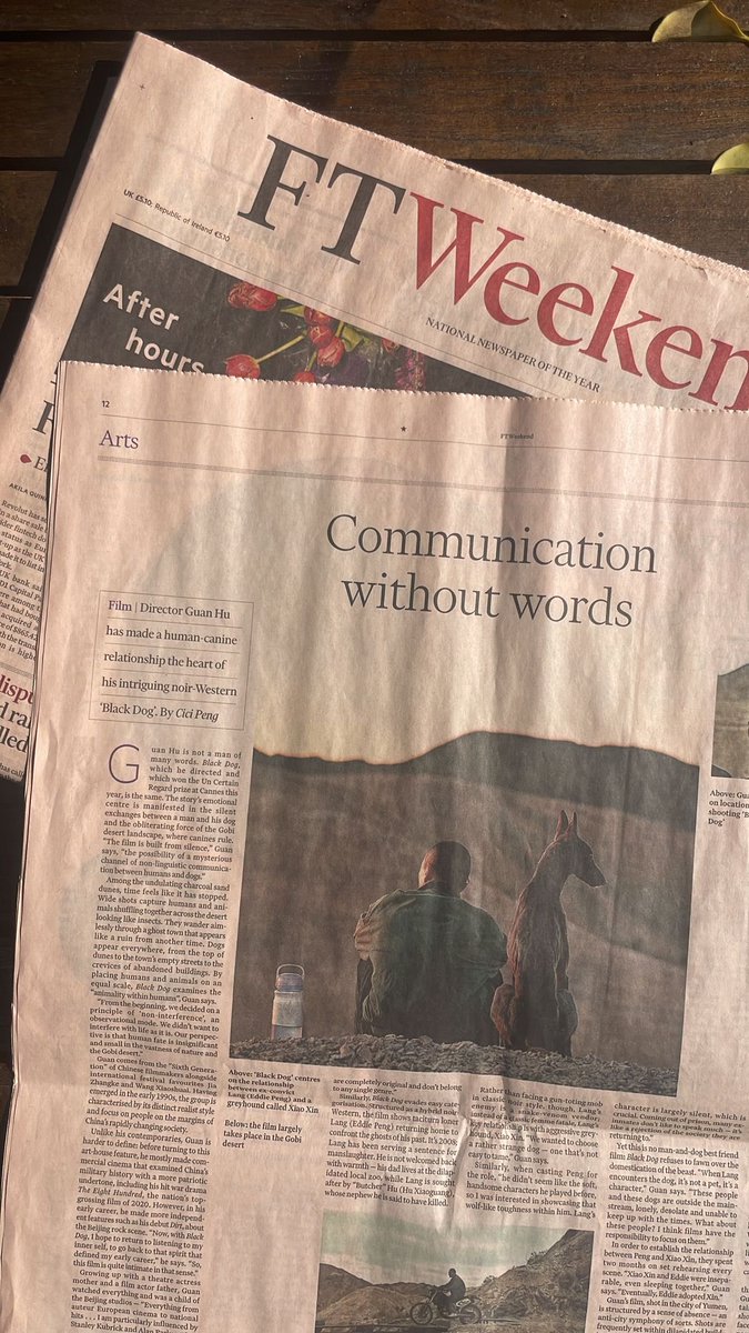 I interviewed Chinese director Guan Hu for his lovely Cannes award-winning film BLACK DOG for <a href="/ftweekend/">FT Weekend</a> ! ft.com/content/9dfa4d…