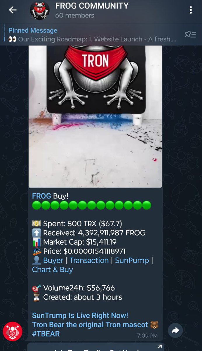 prayas871's tweet photo. @justinsuntron Yes just bought some frog 
Looks bullish based team 
Already published roadmap 
  $FROG #TRON
16k mcap
Tg : https://t.co/ZG7zlYW2po
https://t.co/BaYRK7zO4H https://t.co/O4m5SwTiWP
