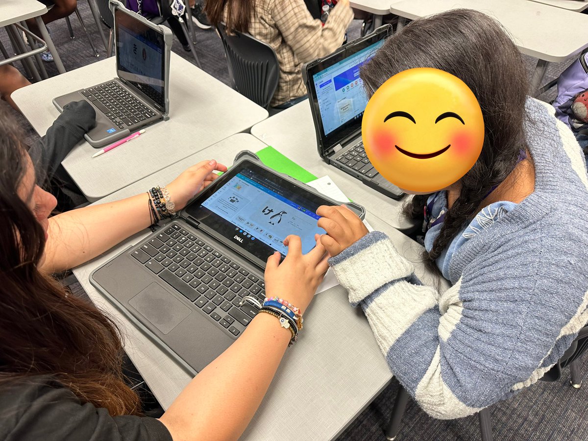 Mary Hernandez (@mchernandez10) on Twitter photo Japanese 2 students creating presentations for Japanese 1 students to help them better understand hiragana in Ms. Baker’s class. <a href="/MRHSMavericks/">Morton Ranch HS</a> Japanese 2 students creating presentations for Japanese 1 students to help them better understand hiragana in Ms. Baker’s class. <a href="/MRHSMavericks/">Morton Ranch HS</a>