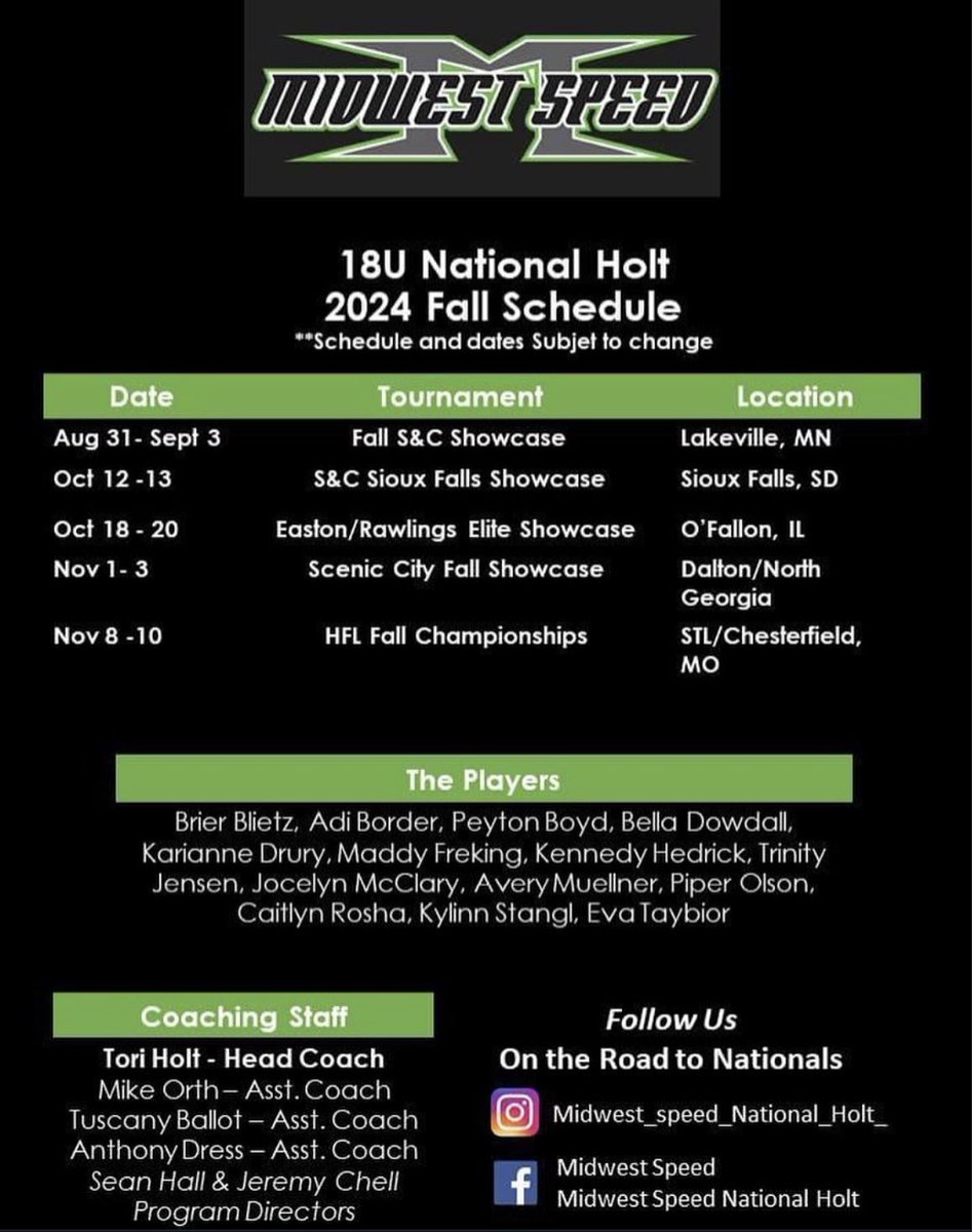 caitlynrosha's tweet photo. Here is my schedule for this upcoming fall season! @THolt0184 https://t.co/9iQtwyhwH1