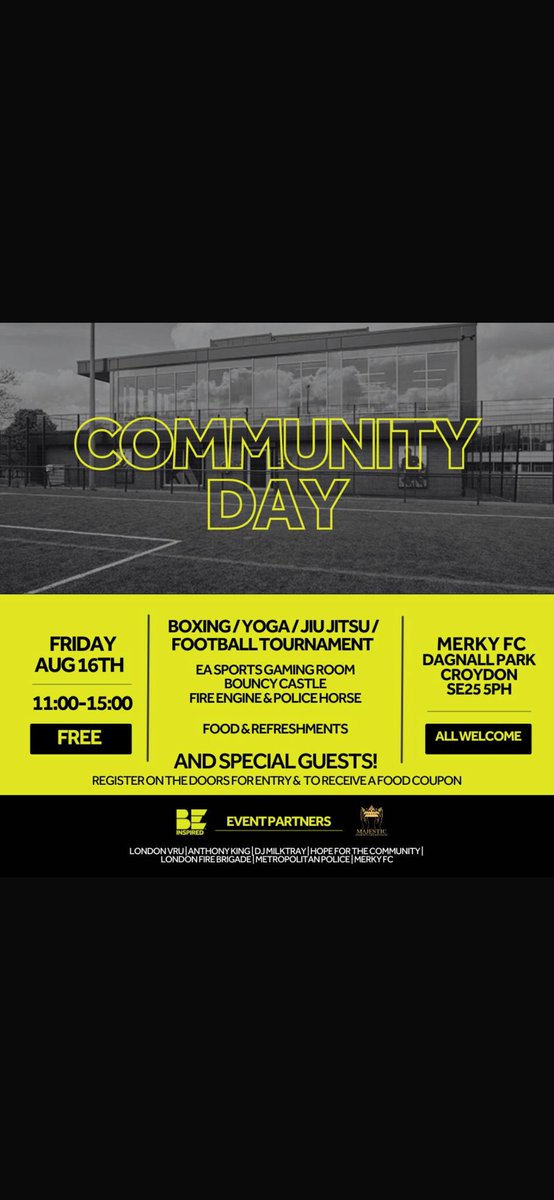 Great to get out and visit this Community Day in Dagnall Park, Croydon. 

These events create safe places for the local youth during the school holidays. Also a welcome chance for my officers to spend time building trust with large numbers of kids. 

Hopefully a reminder to all